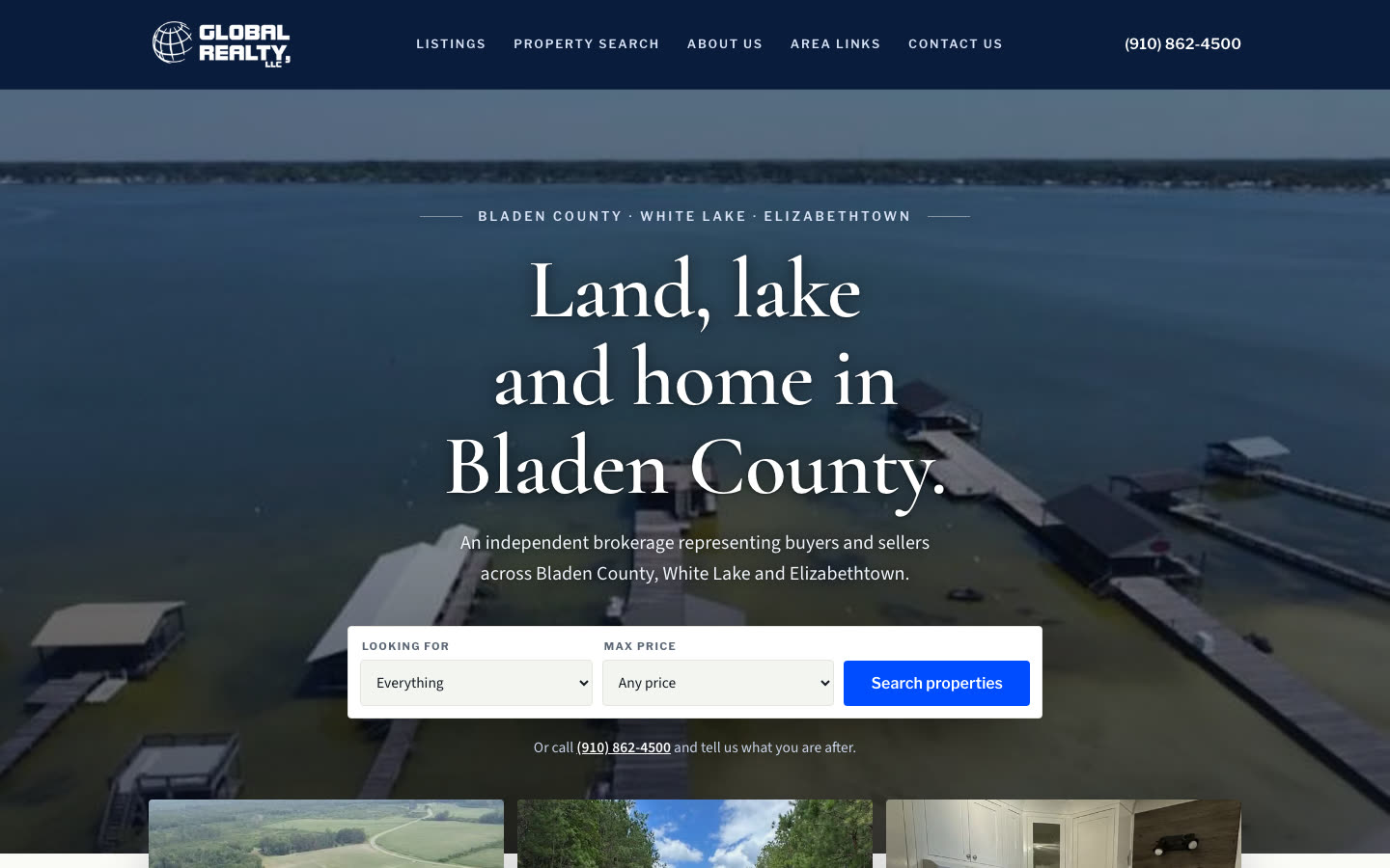 After: the rebuilt Global Realty website, modern and clean